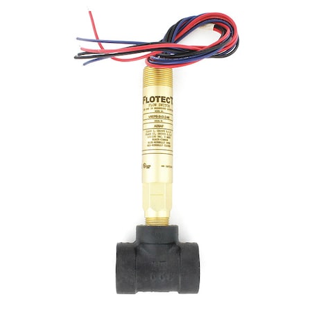 Mini-size flow switch, brass upper and lower body, 3/4"" NPT, iron tee.