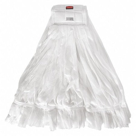 5 in String Wet Mop, 20 oz Dry Wt, Clamp On Connection, Cut-End, White, Polyester