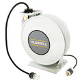 Cord Reel With Hand Lamp, Spring Retracted, NEMA L5-20R, 12 AWG, White Reel Color, 45 ft Length