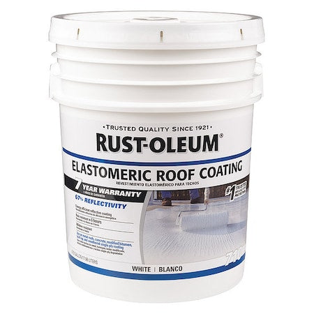 Elastomeric Roof Coating, 4.75 gal., White, Surface: Metal