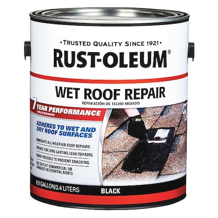 Roof Cement, 0.9 gal., Black, Dry Time: 24 hr