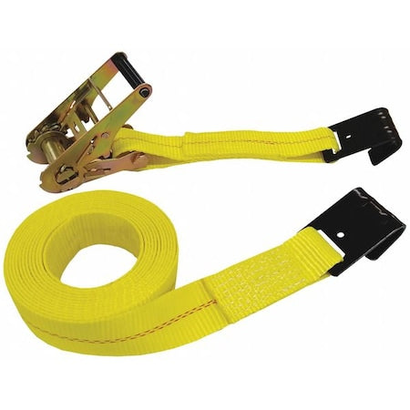 Tie Down Strap, Flat-Hook, Yellow