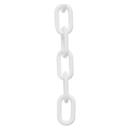Plastic Chain, White, 25 ft Length, Gloss