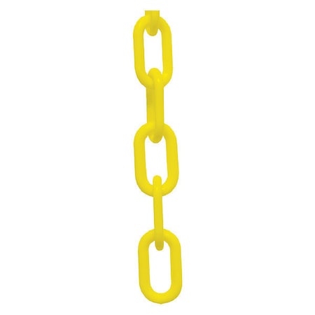 Plastic Chain, Yellow, 25 ft Length, Gloss
