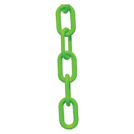 Plastic Chain, Safety Green, 25 ft Length, Gloss