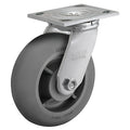 6"" X 2"" Non-Marking Rubber Soft Round Swivel Caster, No Brake, Loads Up To 450 lb