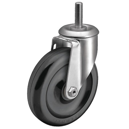 5"" X 1-1/4"" Non-Marking Polyolefin Swivel Caster, No Brake, Loads Up To 300 lb