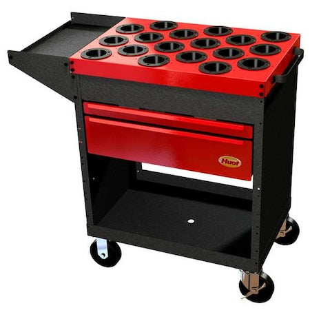 ToolScoot Tool Cart, Black/Red, Steel, 18 in D x 35 in H