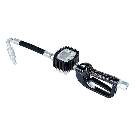 Drum Pump Nozzle, Black, 2-9/16 in, Rubber/Steel Spout