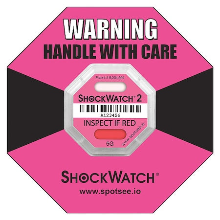 G-Force Indicating Label, Pink, 5g-force, PK50