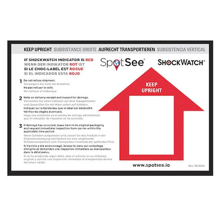 Shock Indicating Label, White, PK200