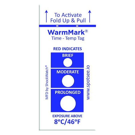 Temperature Indicating Label, Blue, PK100