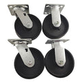 Plate Casters, Rigid, Swivel, 7 1/2"H, PK4