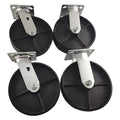 Plate Casters, Rigid, Swivel, 9 1/2"H, PK4