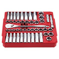 47pc 1/2" Drive Metric & SAE Ratchet and Socket Set with FOUR FLAT Sides