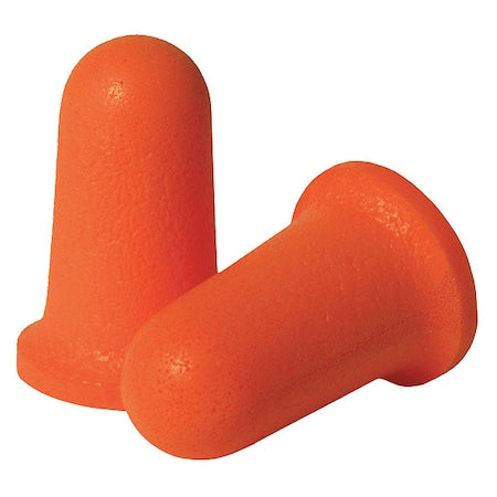 Disposable Foam Ear Plugs, Bell Shape, 33 dB, Orange, 200 PK