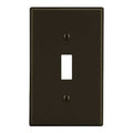 Toggle Switch Wall Plate, Number of Gangs: 1 Plastic, Satin Finish, Brown
