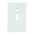 Toggle Switch Wall Plate, Number of Gangs: 1 Plastic, Satin Finish, White