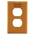 Duplex Receptacle Wall Plate, Number of Gangs: 1 Plastic, Smooth Finish, Orange