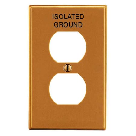 Duplex Receptacle Wall Plate, Number of Gangs: 1 Plastic, Smooth Finish, Orange