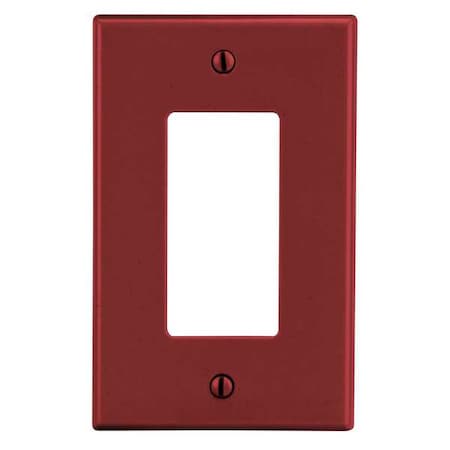 Rocker Wall Plate, Number of Gangs: 1 Plastic, Satin Finish, Red