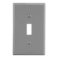 Toggle Switch Wall Plate, Number of Gangs: 1 Plastic, Satin Finish, Graphite