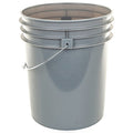 5 gal Round Storage Pail, Gray, High Density Polyethylene
