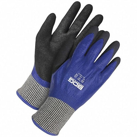 Cut-Resistant Coated Gloves, Cut Level A3 , Double Dipped , Nitrile , Smooth , L 1 PR