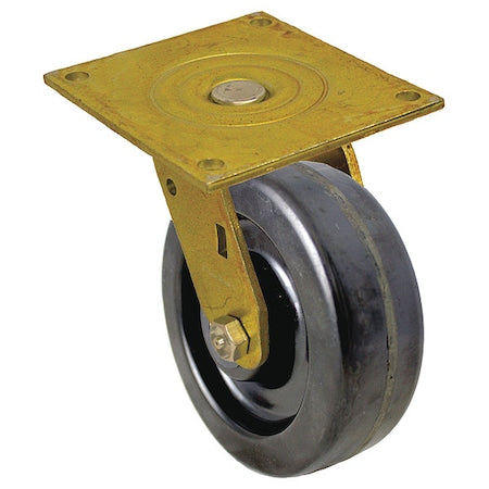 Plate Caster, Swivel, Phenolic, 6 1/2"H