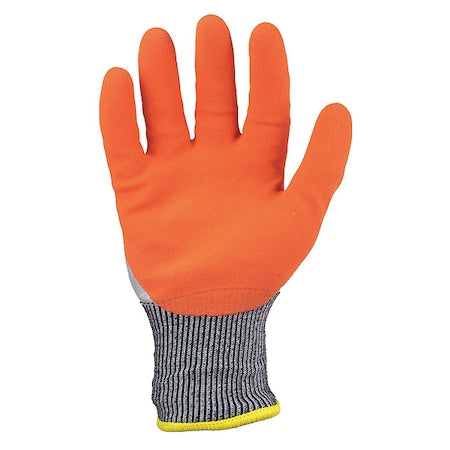 Coated Gloves, HPPE/Latex Palm, Acrylic Lining, Gray/Orange, M ( 8 )