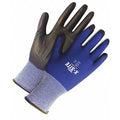 Coated Gloves, Polyurethane, Smooth, Palm, Not Rated Abrasion Level, Blue, S (7) 1 PR