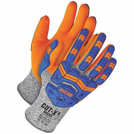Cut-Resistant Impact Gloves, Cut Level A5 , Dipped , Nitrile , Sandy , L 1 PR