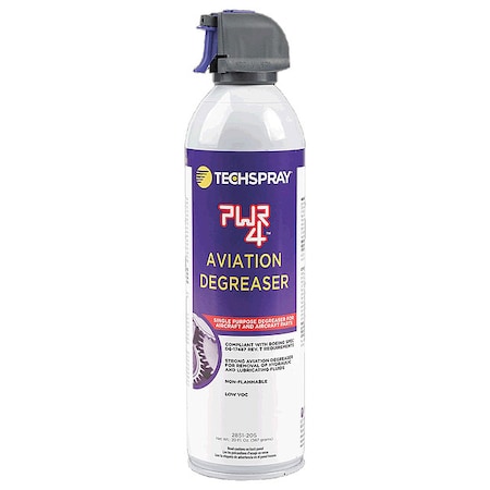 PWR4 Aircraft Cleaner/Degreaser, 20 oz, Aerosol Spray Can, Ready to Use, Solvent Based