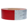 Conspicuity Reflective Tape, 2 in W x 50 yd L, 10 mil Thick, Red/White