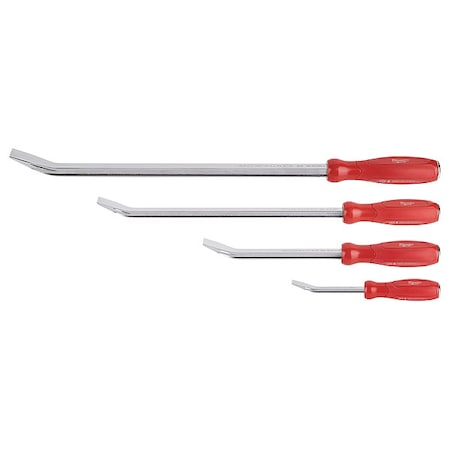 Pry Bar Set, 4 pcs., 8"/12"/18"/24" L