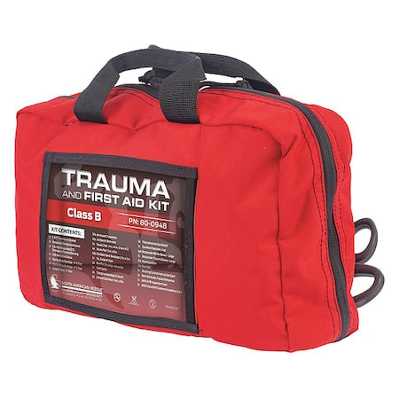 First Aid Trauma Kit, Nylon Bag, 231 Components