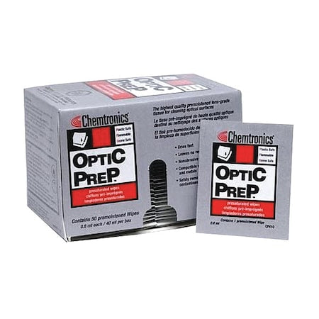 Optical Wipes, 8 1/4" x 4", 50 ct, PK50