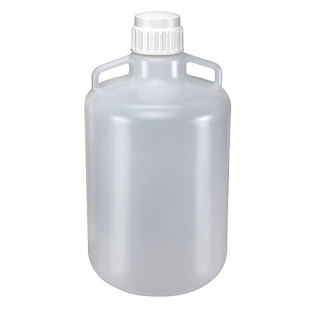 Carboy, 20 L Capacity - mL, 5.28 gal Capacity - oz, Screw On Closure, Polypropylene, Clear