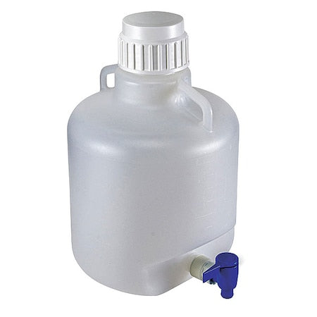 Carboy, 10 L Capacity - mL, 2.64 gal Capacity - oz, Screw On/Spigot Closure, LDPE, Clear, 0.31 in H