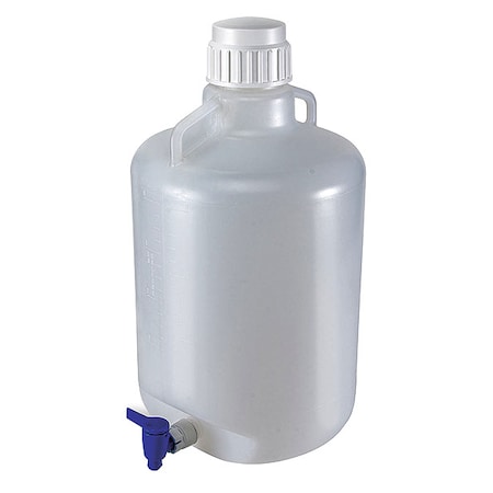 Carboy, 20 L Capacity - mL, 5.28 gal Capacity - oz, Screw On/Spigot Closure, LDPE, Clear, 0.31 in H