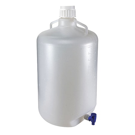 Carboy, 50 L Capacity - mL, 13.2 gal Capacity - oz, Screw On/Spigot Closure, Polypropylene, Clear