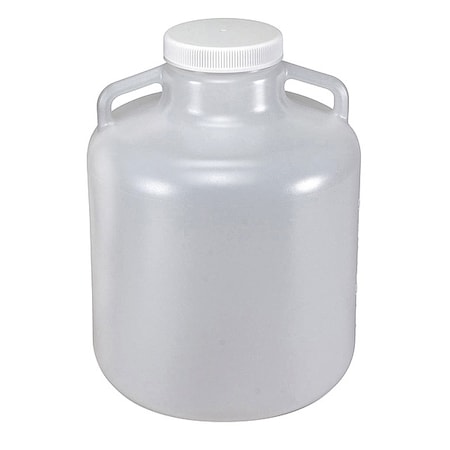 Carboy, 10 L Capacity - mL, 2.64 gal Capacity - oz, Screw On Closure, LDPE, Clear, 0.31 in H