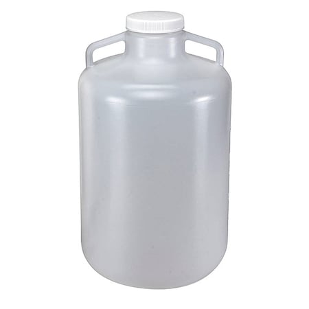 Carboy, 20 L Capacity - mL, 5.28 gal Capacity - oz, Screw On Closure, LDPE, Clear, 0.31 in H