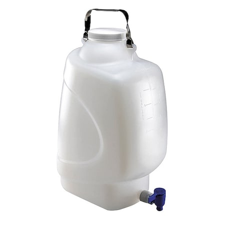 Carboy, 20 L Capacity - mL, 5.28 gal Capacity - oz, Screw On/Spigot Closure, Polypropylene, Clear