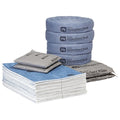 Spill Kit, 18 gal Volume Absorbed per Kit, 0.05 cu ft Capacity, Bag, Blue/Gray, 1