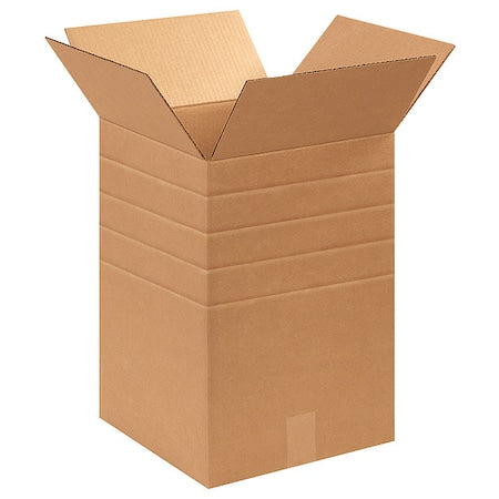 12 in x 12 in x 18 in Multi-Depth Box, Kraft, Corrugate, Single Wall, 32 ECT