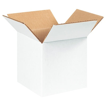 7 in x 7 in x 7 in Shipping Box, White, Corrugate, Single Wall, 32 ECT