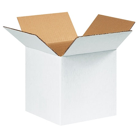 9 in x 9 in x 9 in Shipping Box, White, Corrugate, Single Wall, 32 ECT
