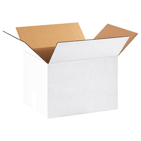 16 in x 12 in x 12 in Shipping Box, White, Corrugate, Single Wall, 32 ECT