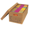 File Box, Corrugated Paper, 12" W, 10" D, Brown